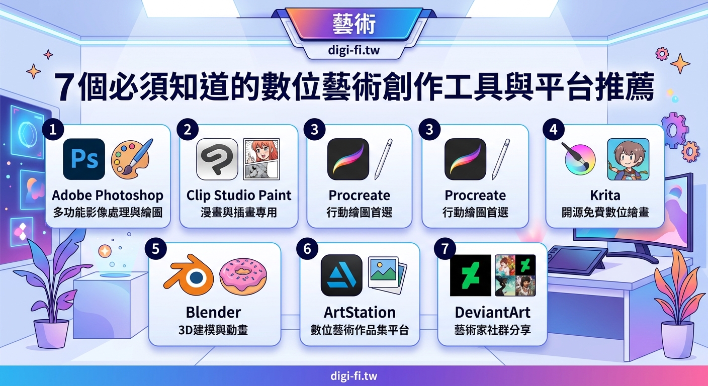 7個必須知道的數位藝術創作工具與平台推薦 - Illustration 2
