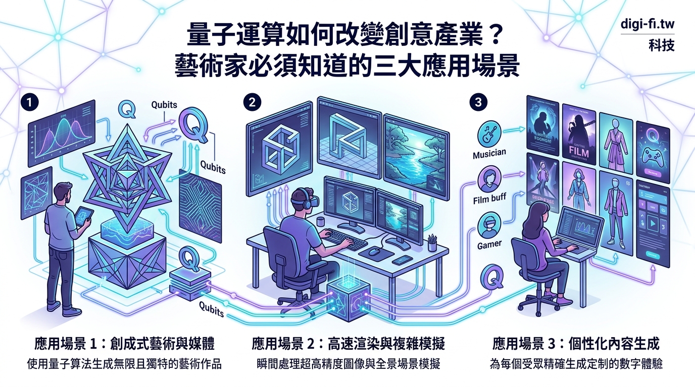 量子運算如何改變創意產業？藝術家必須知道的三大應用場景 - Illustration 1