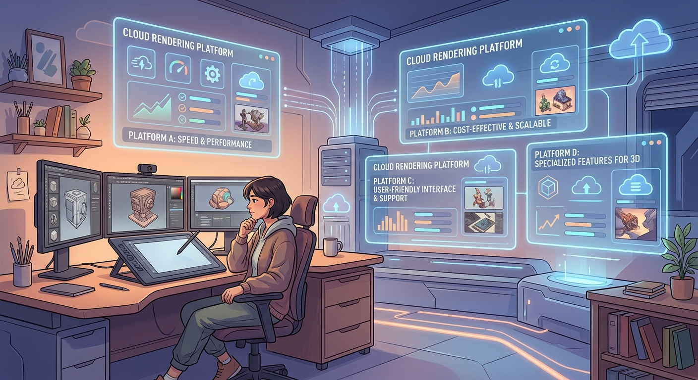 雲端渲染服務比較：數位藝術家該選擇哪個平台？ - Illustration 1