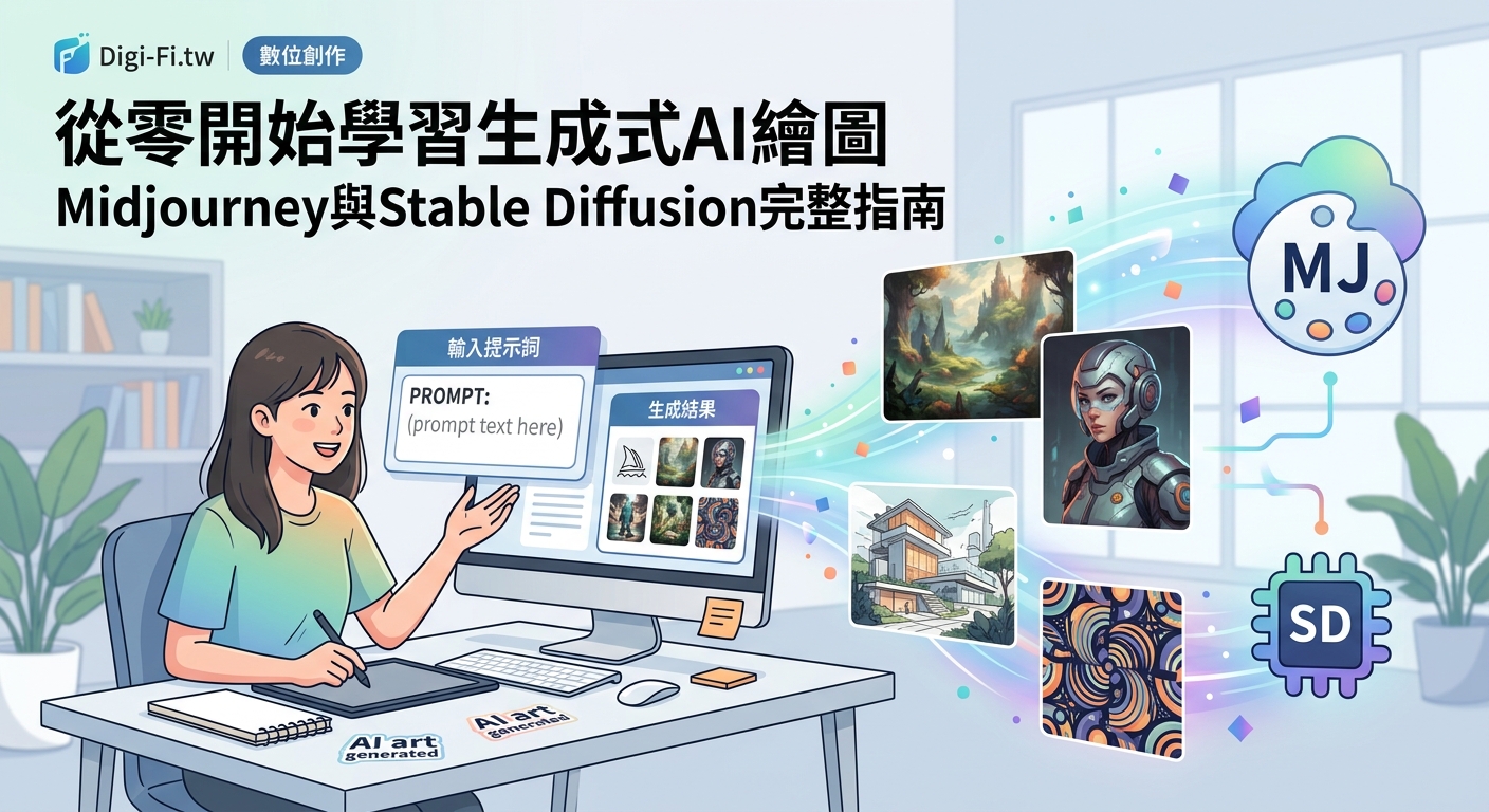 從零開始學習生成式AI繪圖:Midjourney與Stable Diffusion完整指南 - Illustration 1