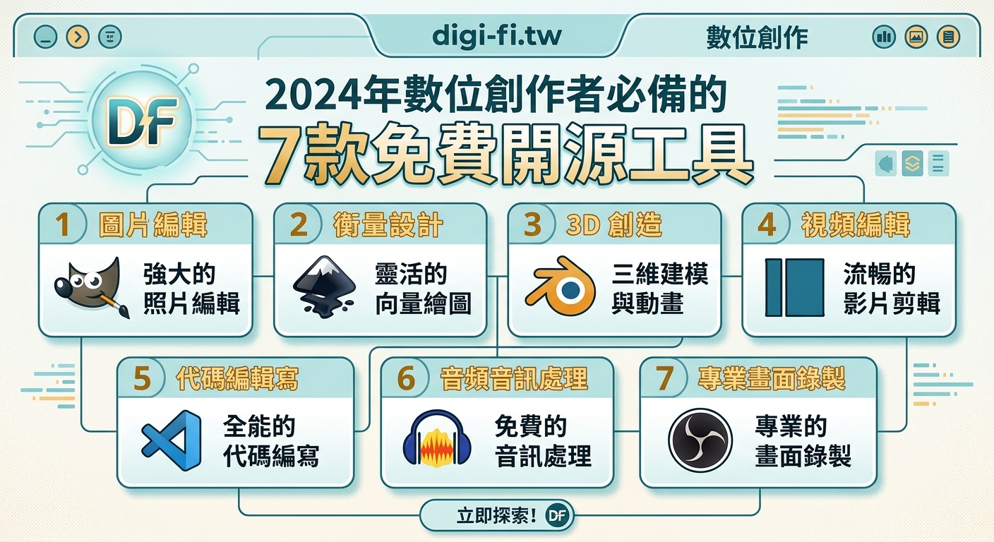 2026年數位創作者必備的7款免費開源工具 - Illustration 1