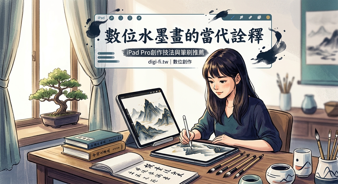 數位水墨畫的當代詮釋：iPad Pro創作技法與筆刷推薦 - Illustration 1