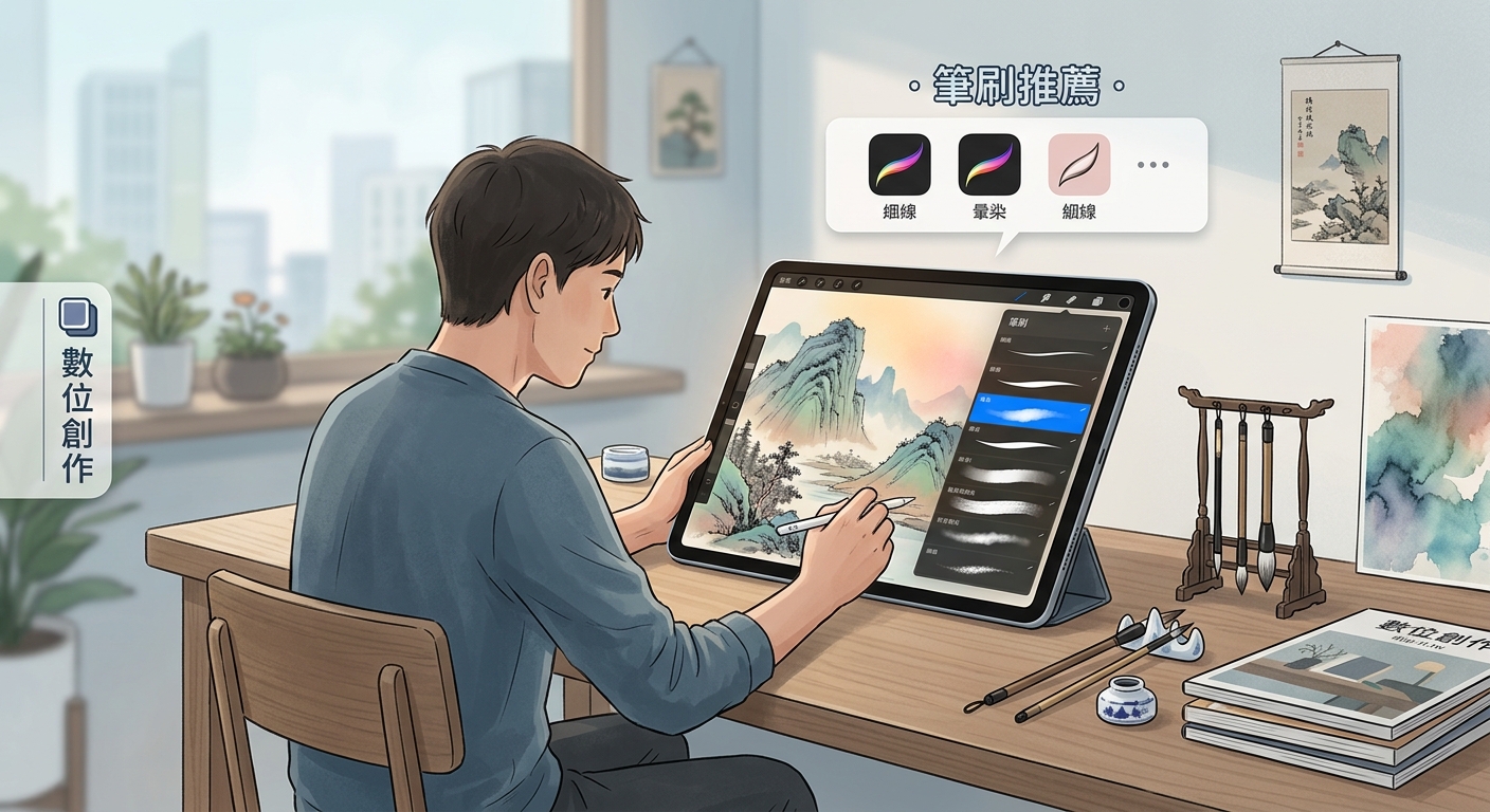 數位水墨畫的當代詮釋：iPad Pro創作技法與筆刷推薦 - Illustration 2